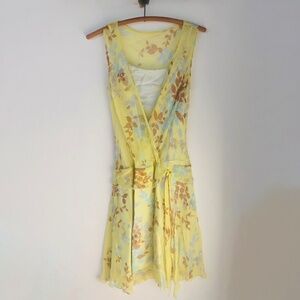 Hype 100% Silk floral print sleeveless dress multicolor lined Sz S